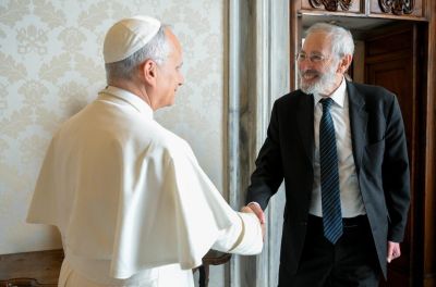 Papież Leon XIV i rabin Riccardo Di Segni / fot. Vatican Media